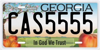 GA license plate CAS5555