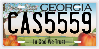 GA license plate CAS5559