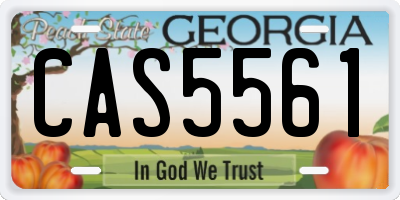 GA license plate CAS5561