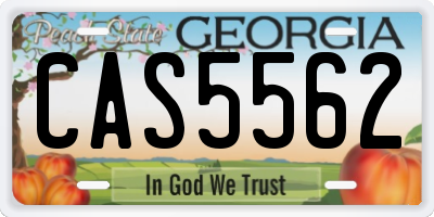 GA license plate CAS5562