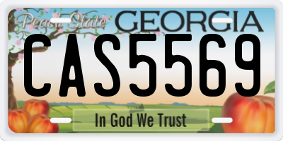 GA license plate CAS5569