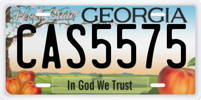 GA license plate CAS5575