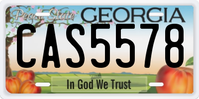 GA license plate CAS5578