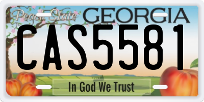 GA license plate CAS5581