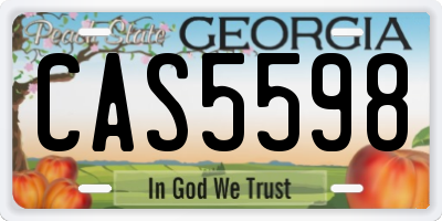GA license plate CAS5598