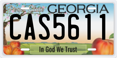 GA license plate CAS5611