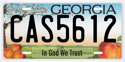 GA license plate CAS5612