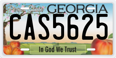 GA license plate CAS5625