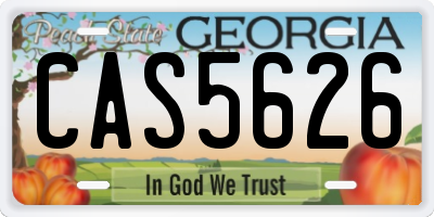 GA license plate CAS5626