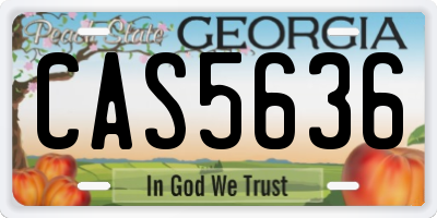 GA license plate CAS5636