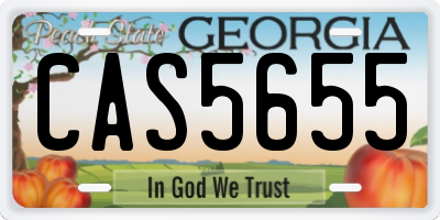 GA license plate CAS5655