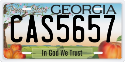 GA license plate CAS5657