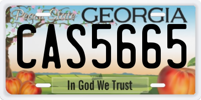 GA license plate CAS5665