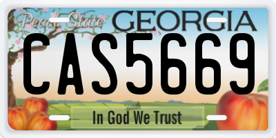 GA license plate CAS5669