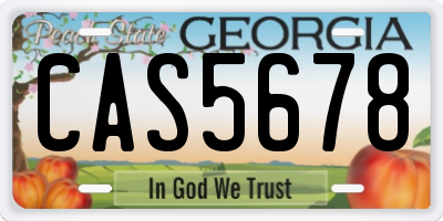 GA license plate CAS5678