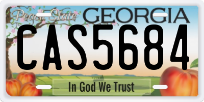 GA license plate CAS5684