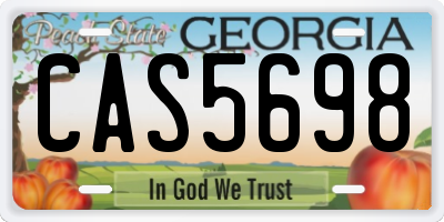 GA license plate CAS5698