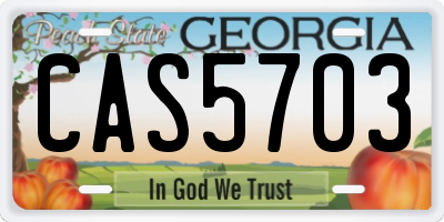 GA license plate CAS5703