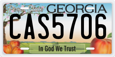 GA license plate CAS5706