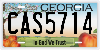 GA license plate CAS5714