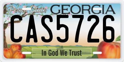 GA license plate CAS5726