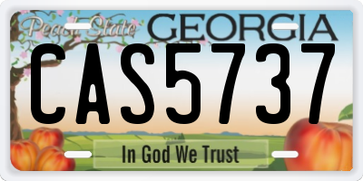 GA license plate CAS5737