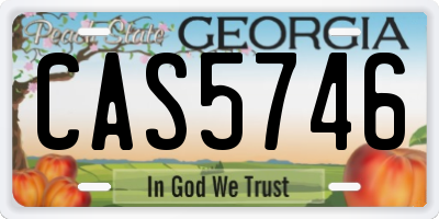 GA license plate CAS5746