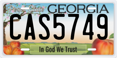 GA license plate CAS5749
