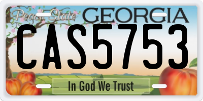 GA license plate CAS5753
