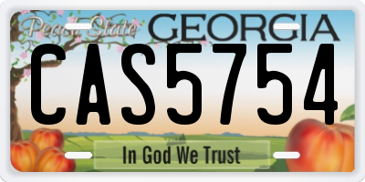 GA license plate CAS5754