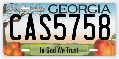 GA license plate CAS5758