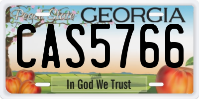 GA license plate CAS5766