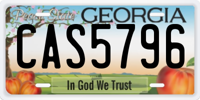 GA license plate CAS5796