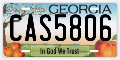 GA license plate CAS5806