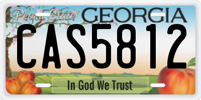 GA license plate CAS5812