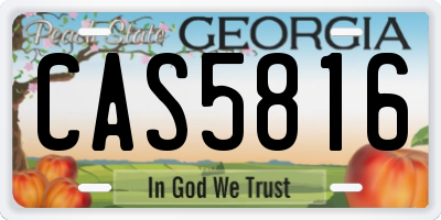 GA license plate CAS5816