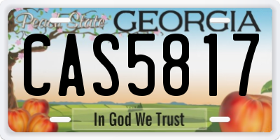 GA license plate CAS5817