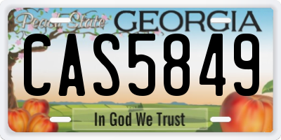 GA license plate CAS5849