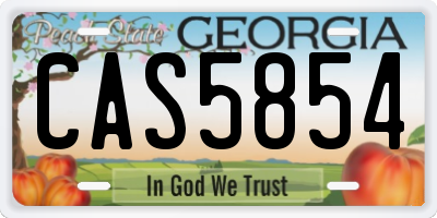 GA license plate CAS5854
