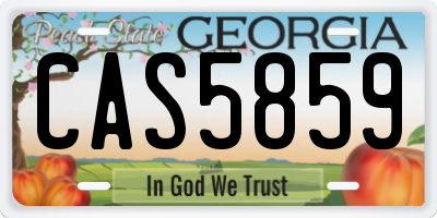 GA license plate CAS5859