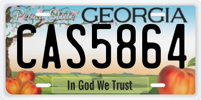 GA license plate CAS5864