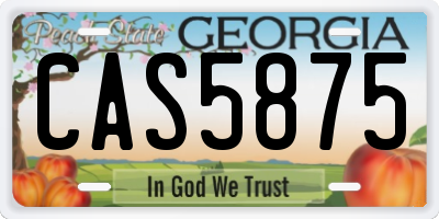 GA license plate CAS5875
