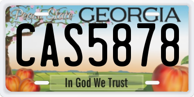 GA license plate CAS5878