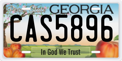 GA license plate CAS5896