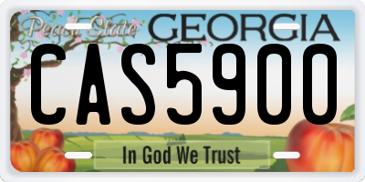 GA license plate CAS5900