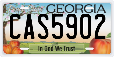 GA license plate CAS5902