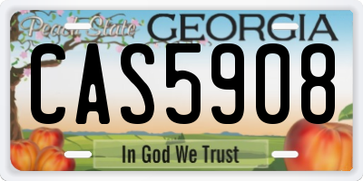 GA license plate CAS5908