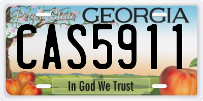 GA license plate CAS5911