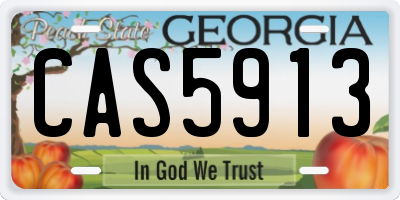 GA license plate CAS5913
