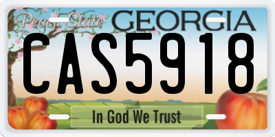 GA license plate CAS5918